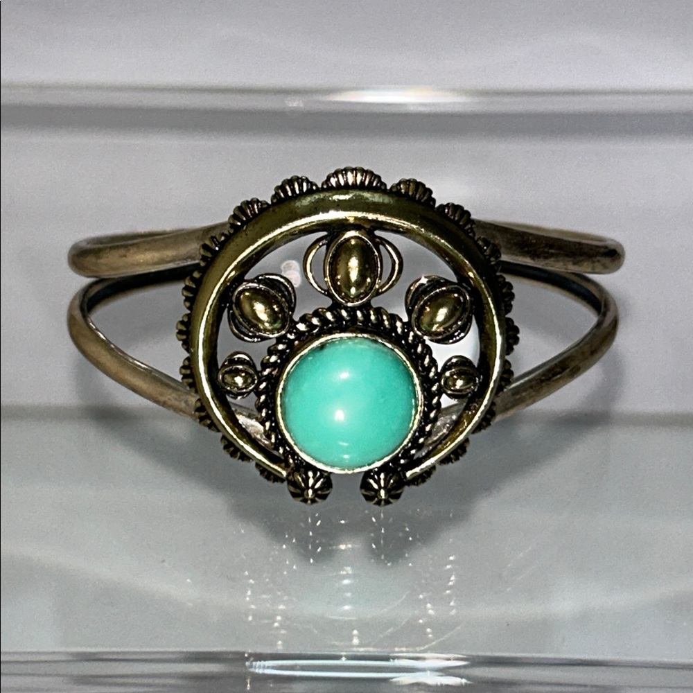 NWOT Genuine Carolyn Pollack Sterling Silver Turquoise Cowgirl Cuff Bracelet